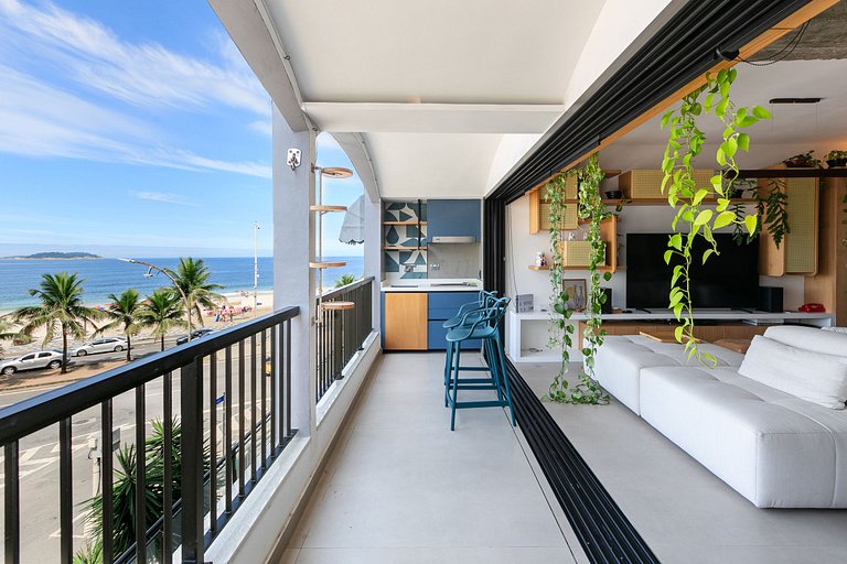 Lindo apartamento frente-mar em Ipanema - Ipa028