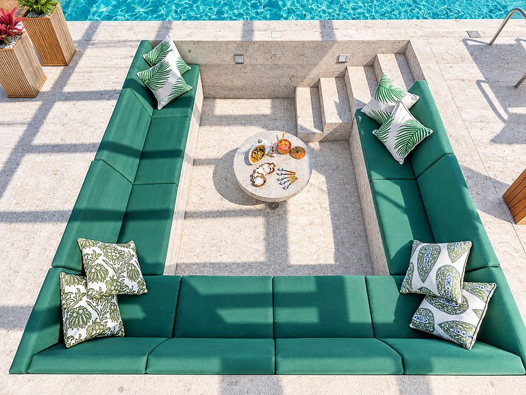 Villa junto a la playa con piscina climatizada en Mamucabinh