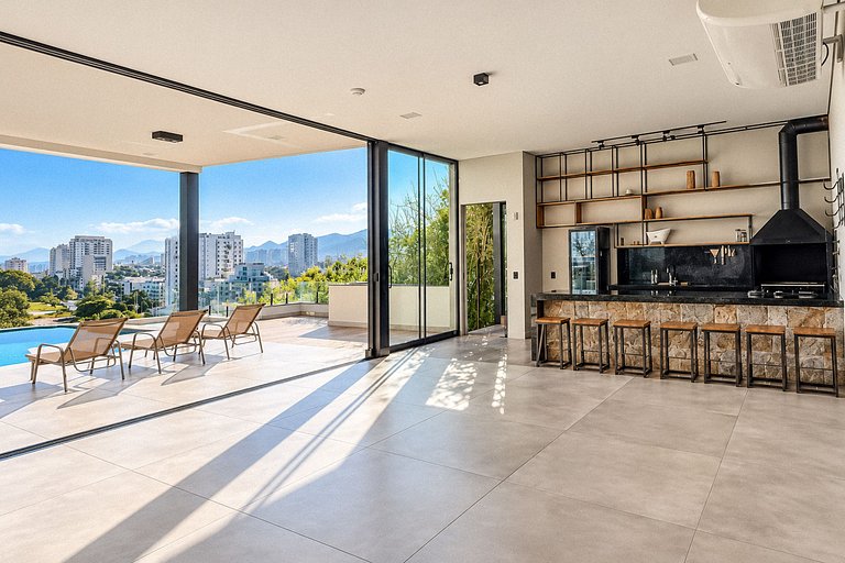 Villa au Joá avec vue mer et piscine à débordement - Joa023