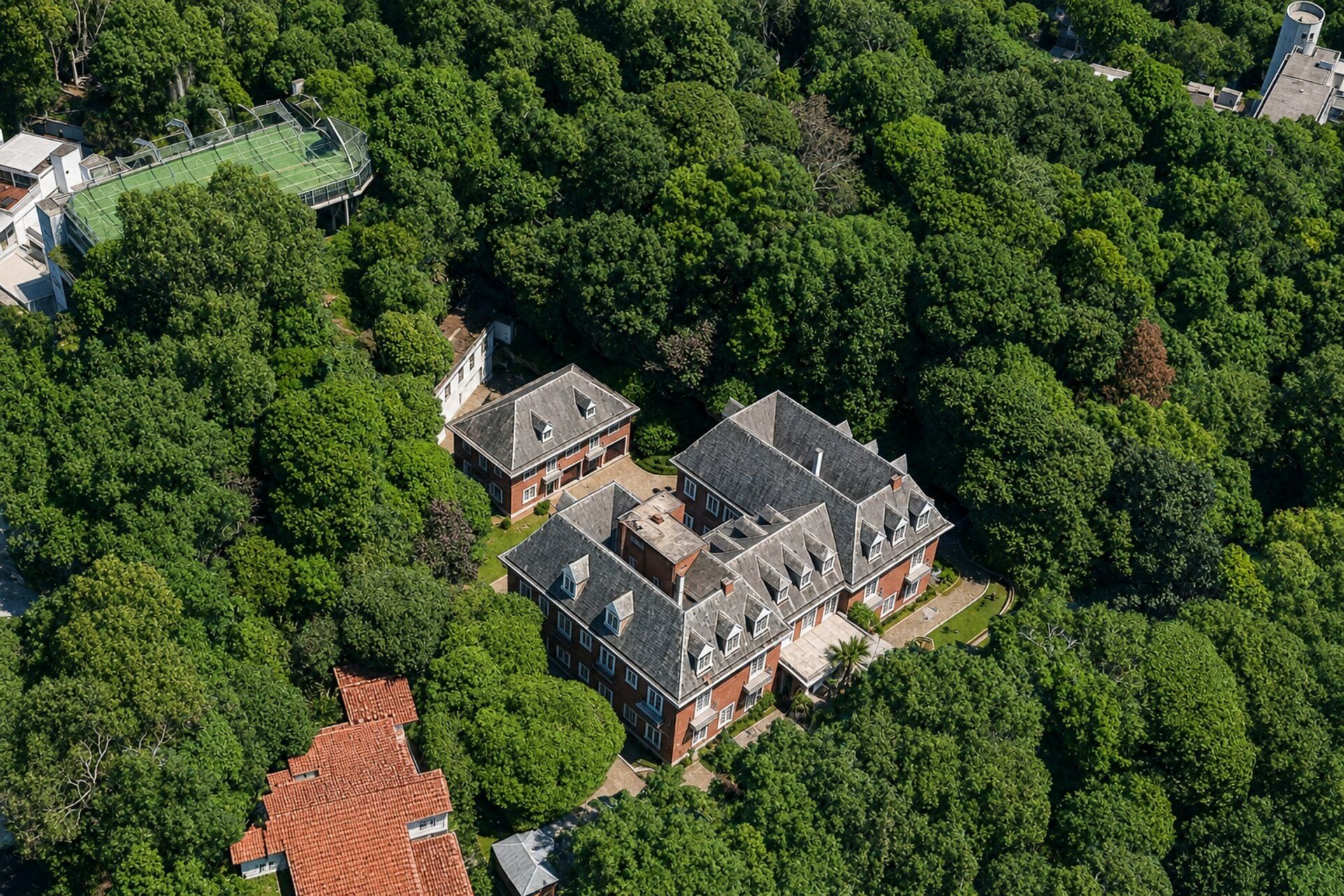 Aerial view of the eleven thousand square metre plot